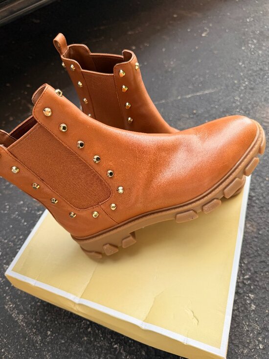 Michael Kors Shoes - New Michael Kors Brown Leather Boots Women's Size 8